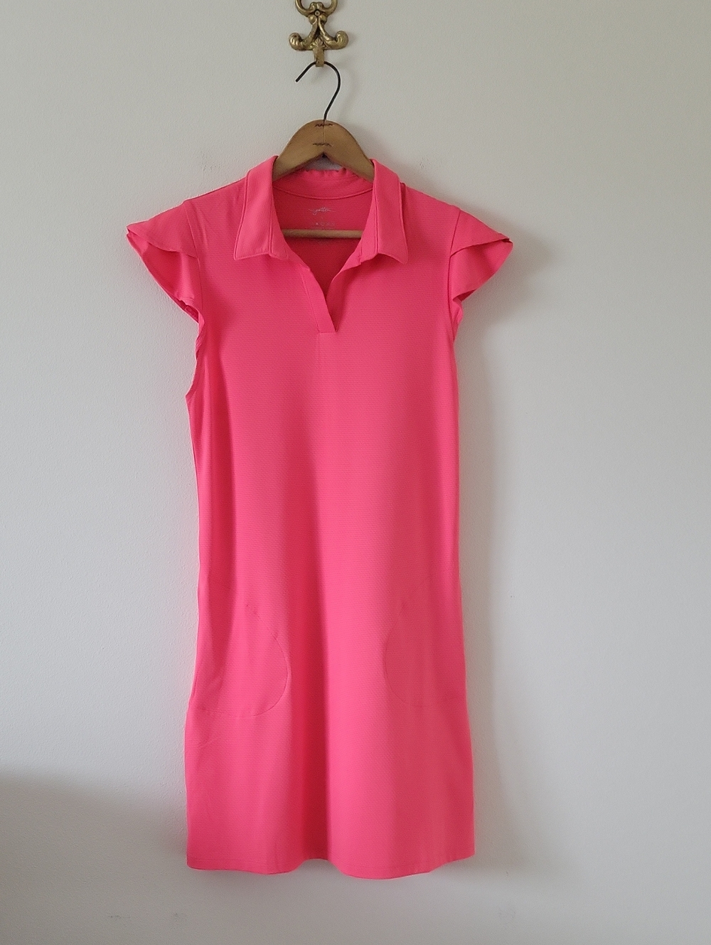 X by Gottex Bright Coral Flutter Sleeve Tennis Dress Size Small